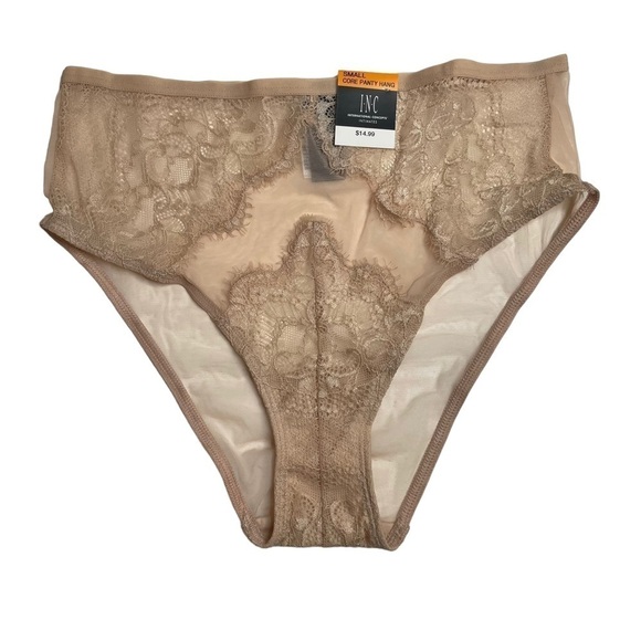 INC Intimates Underwire Lace Bra & Lace Trim Mesh Brief Underwear Almond Latte S - Picture 10 of 14